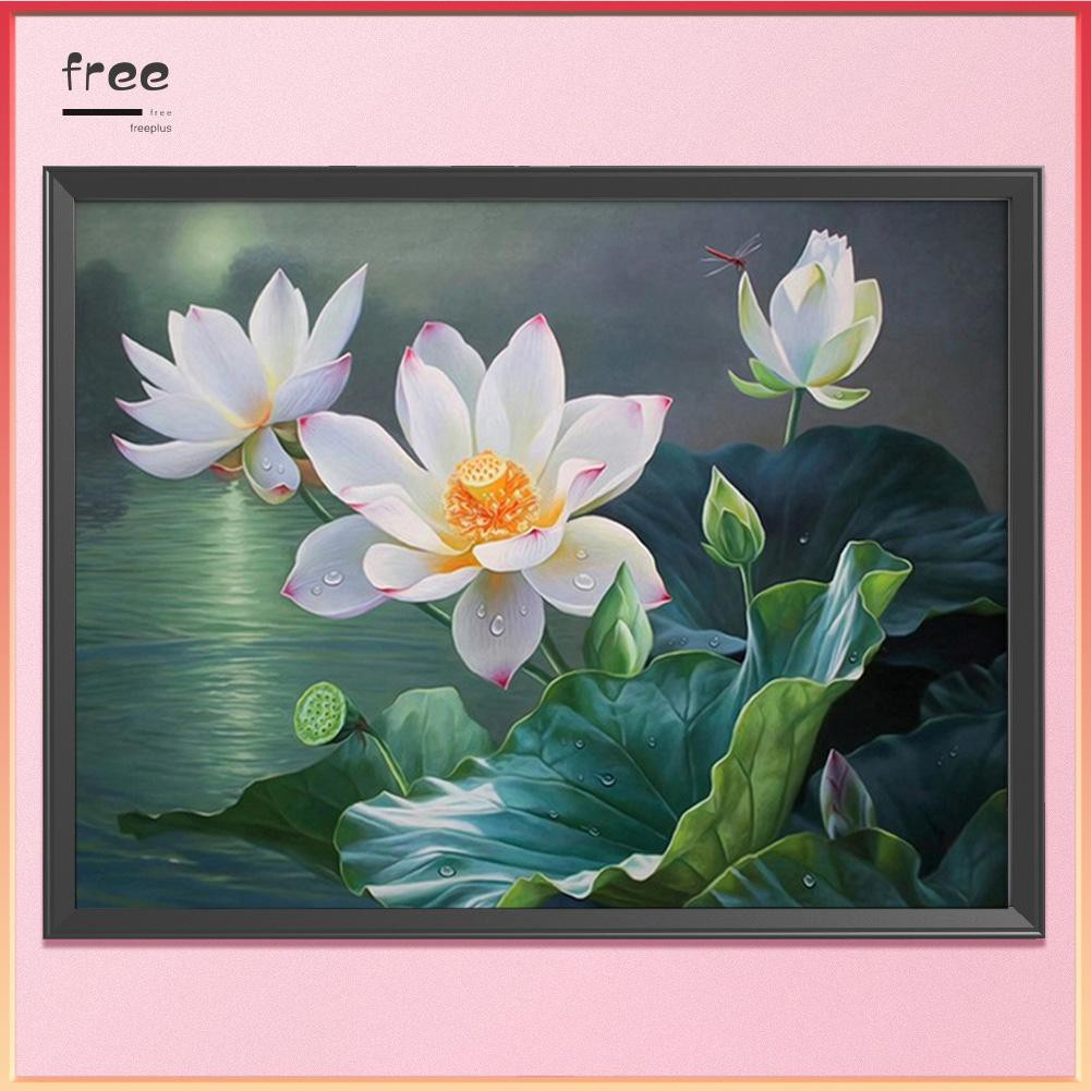 Tranh Thêu Chữ Thập Hình Hoa Sen 11ct 50x40cm | BigBuy360 - bigbuy360.vn