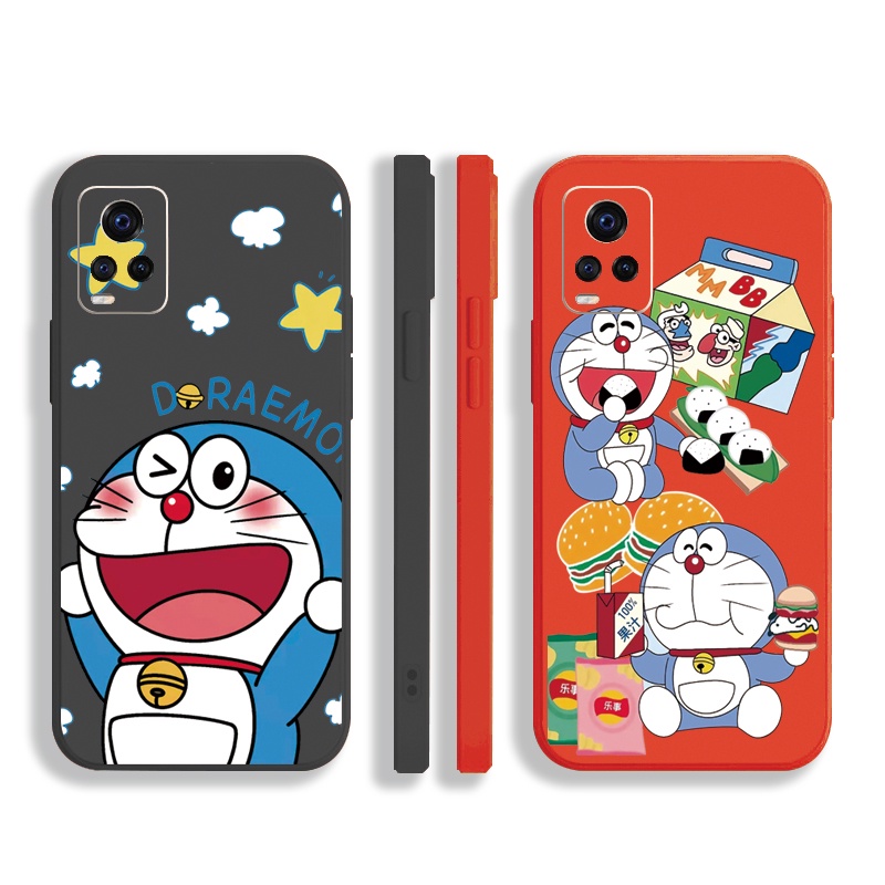 Ốp Điện Thoại Góc Vuông In Hình Doraemon Cho VIVO T1X Y02S Y21 Y15A Y15S Y33S Y21T Y11S Y12S Y21A Y1S Y91C Y01