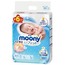 Bỉm Moony Xanh Nội Địa Cộng Miếng [FREESHIP] Moony Xanh Chính Hãng Nhật Dán/Quần Đủ Size NB96/S90/M68/L58/L50/XL44