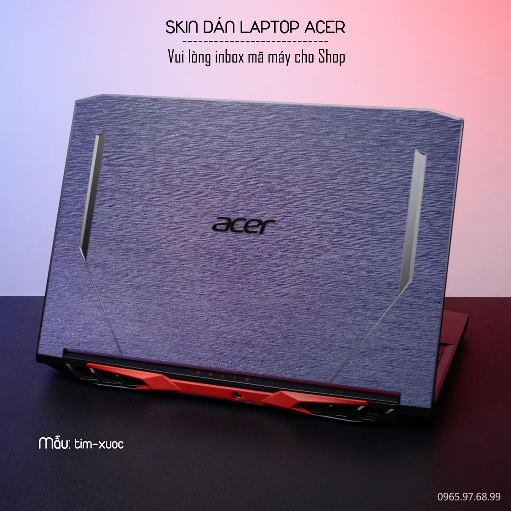 Skin dán Laptop Acer màu tím xước (inbox mã máy cho Shop)