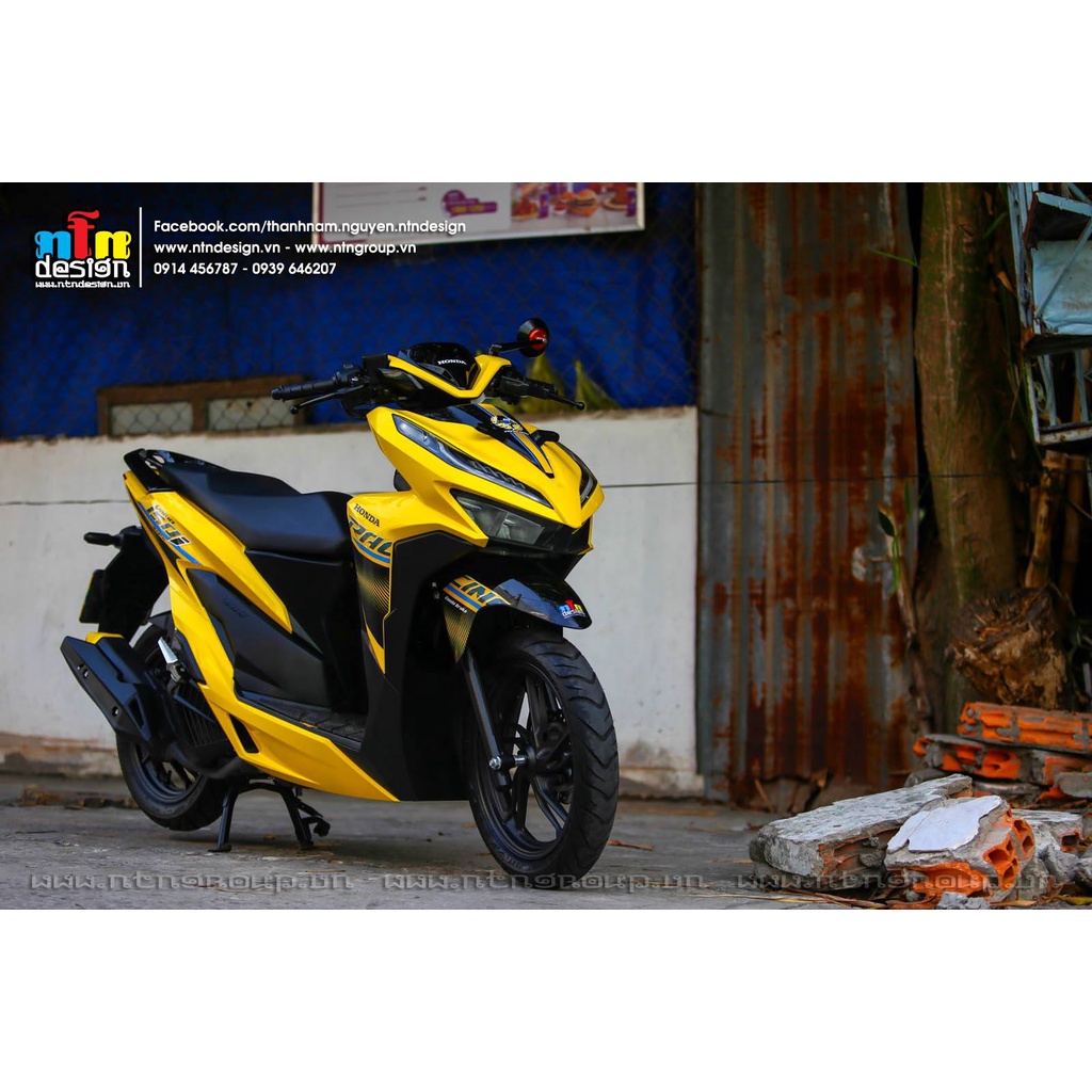 Tem Rời Dán Xe Vario Mẫu Racing Vàng Đen Cực Đẹp, Hàng 3 Lớp Chất Lượng Cao ,Team Decal