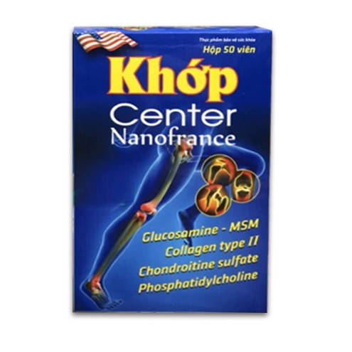 KHỚP CENTER NANOFRANCE – Hỗ trợ giảm đau do viêm khớp thoái hóa khớp, tăng chất nhầy dịch khớp (Lọ 50 viên)