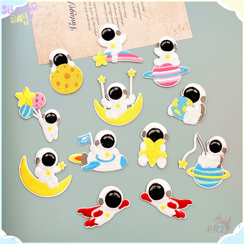 ♥ Sticker Ủi Thêu Hình Phi Hành Gia Hoạt Hình ♥ 1 Sticker Ủi Thêu Hình Huy Hiệu
