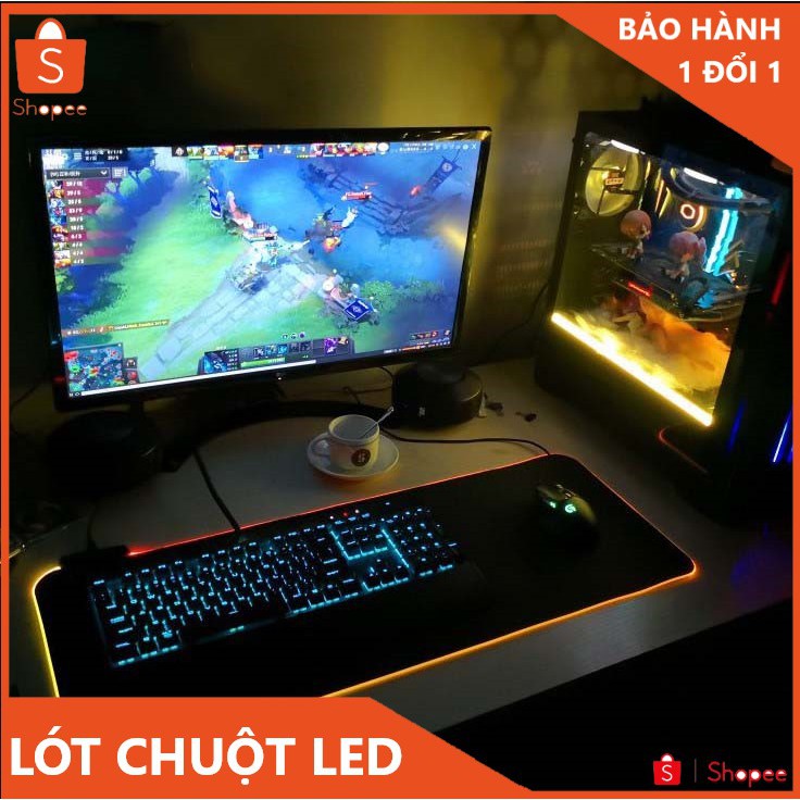 Miếng Lót Chuột Chơi Game Chế Độ Chiếu Sáng Mềm Miếng lót chuột đèn led mở rộng Đế Cao Su Chống Trượt