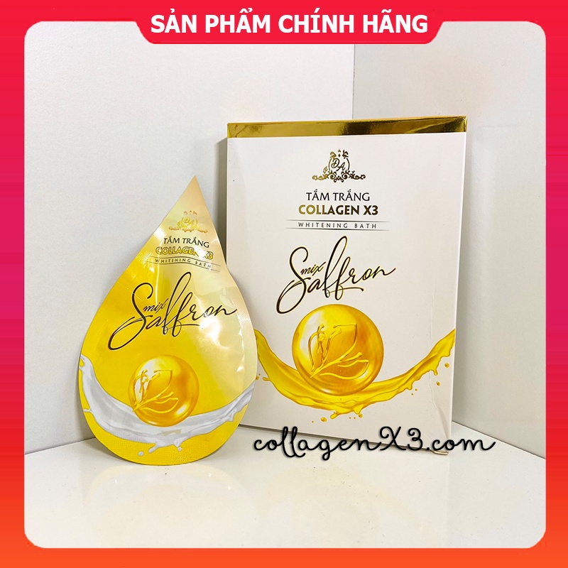 (Tách lẻ 1 gói) Tắm trắng Mix Saffron Collagen X3 Mỹ phẩm Đông Anh chính hãng