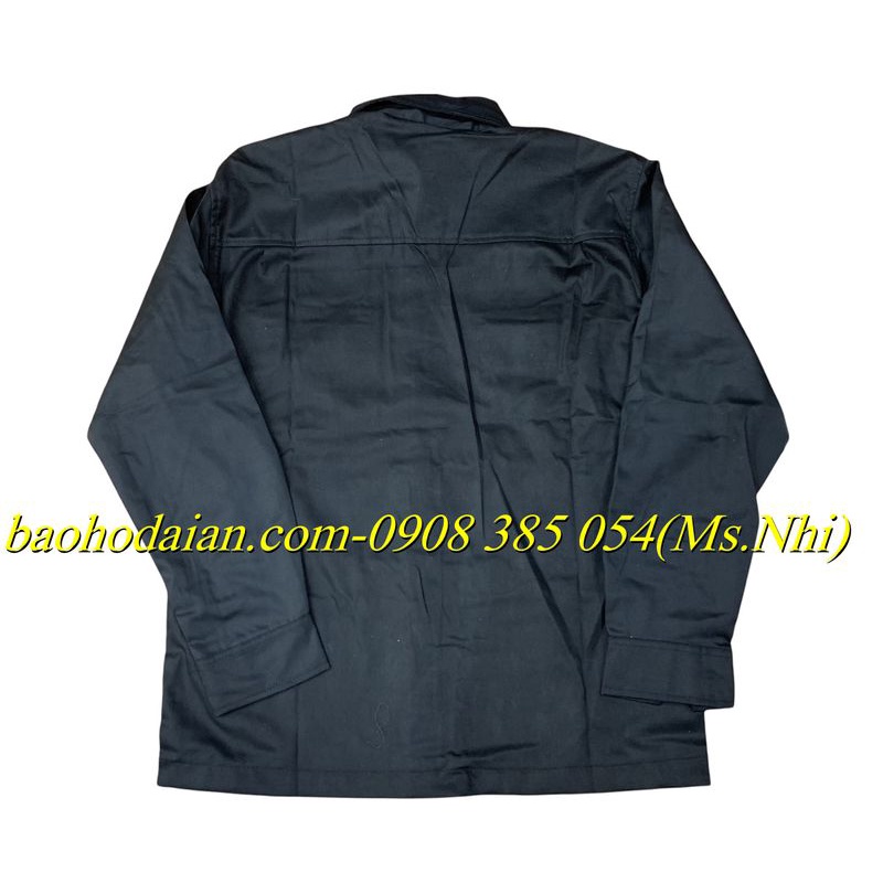 Quần áo vệ sĩ dài tay màu đen vải kaki 65/35 thấm hút mồ hôi- Hình thật