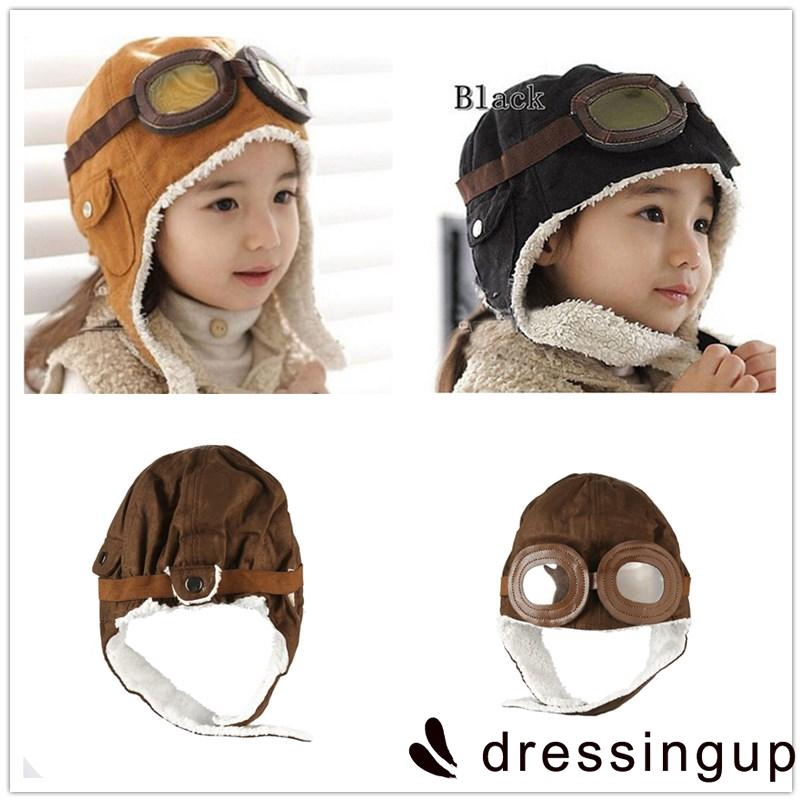 Mũ trùm đầu kiểu dáng phi công ấm áp thời trang cho bé