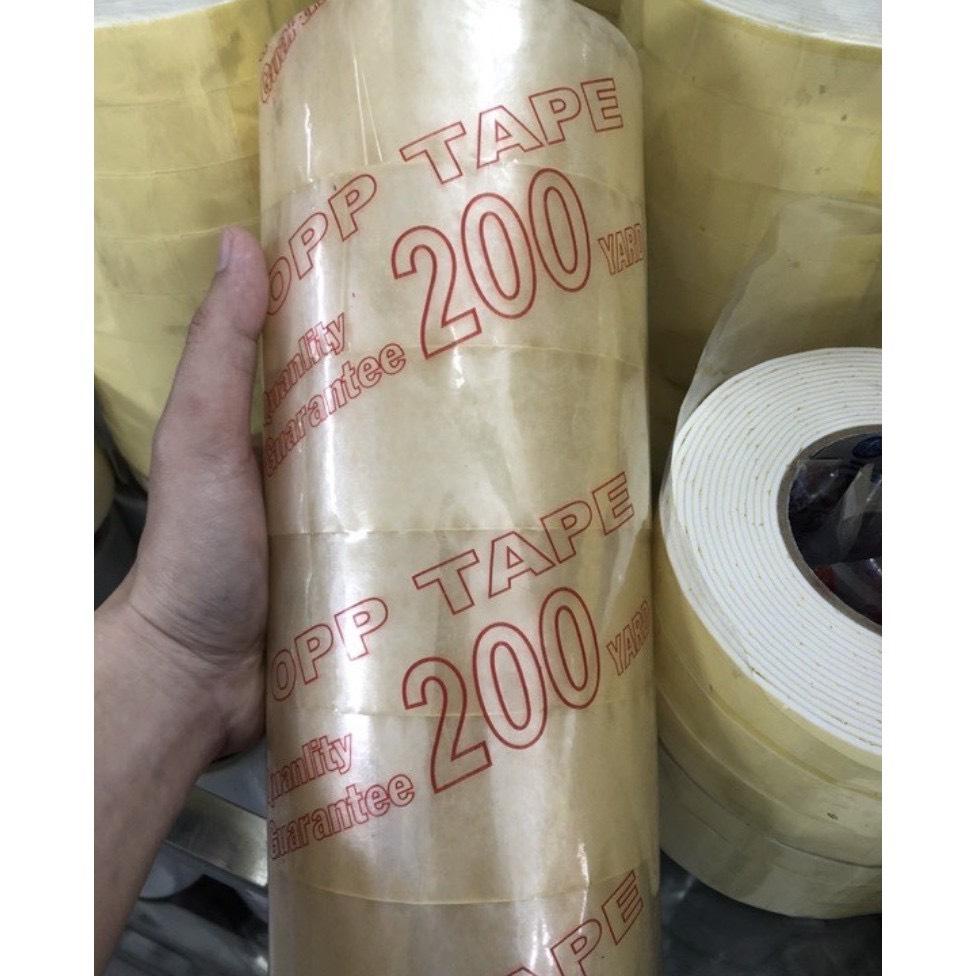 [Siêu Sale] [Rẻ vô địch] [Giá hủy diệt] Băng keo 200y Trong 1,85kg/cây 6 cuộn