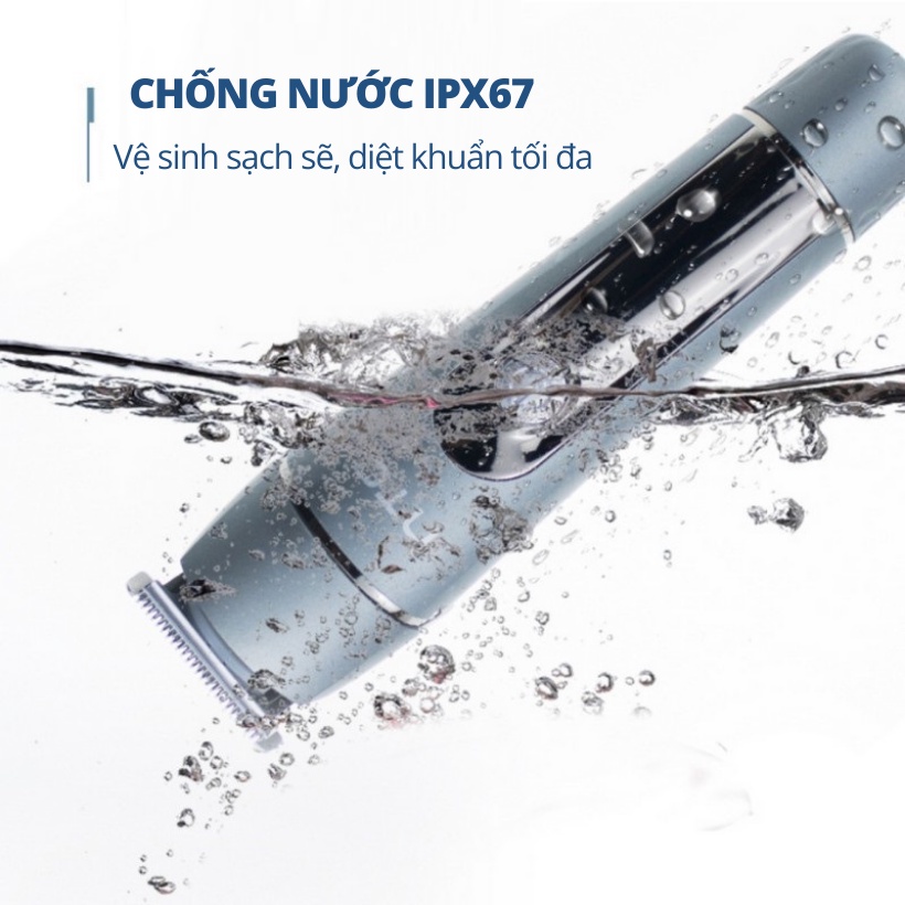 (MỚI 2022) Bộ máy tông đơ 10in1 cắt tóc, cạo râu, tỉa lông mũi đa năng HTC AT1205 AT1206 Il Người lớn trẻ em Flyco tăng