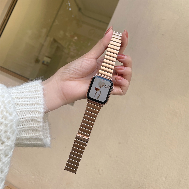 Dây Đeo Đồng Hồ Bằng Thép Không Gỉ Sang Trọng Cho iWatch 8 7 6 SE 5 4 3 2 1 41mm 45mm 44mm 40mm 42mm 38MM