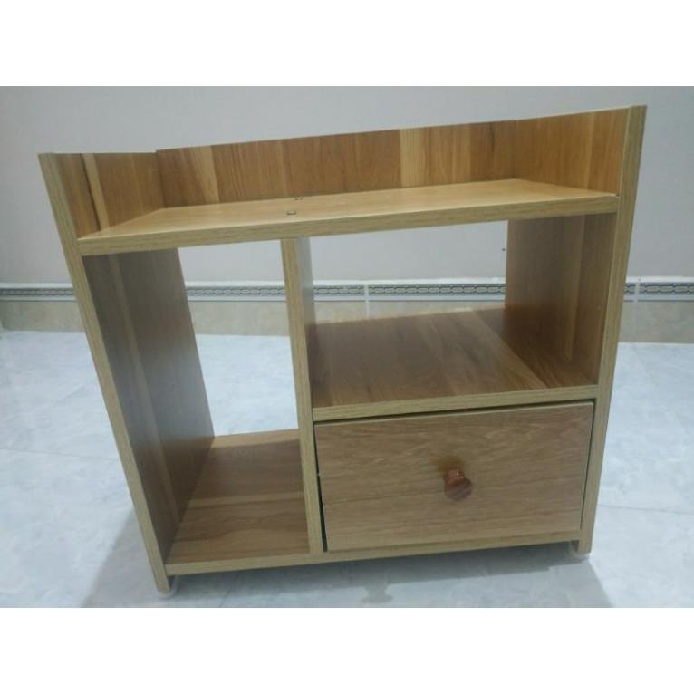Tủ, Kệ Để Đầu Giường Vuông Ngăn Kéo Màu Gỗ 40 x 26 x 32.5cm ĐẸP