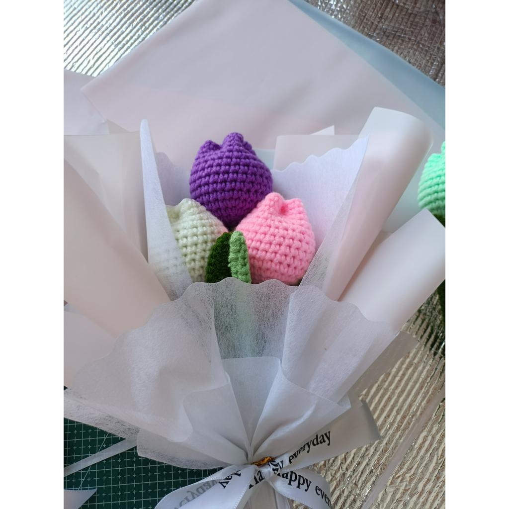 BÓ HOA LEN TULIP - Handmade