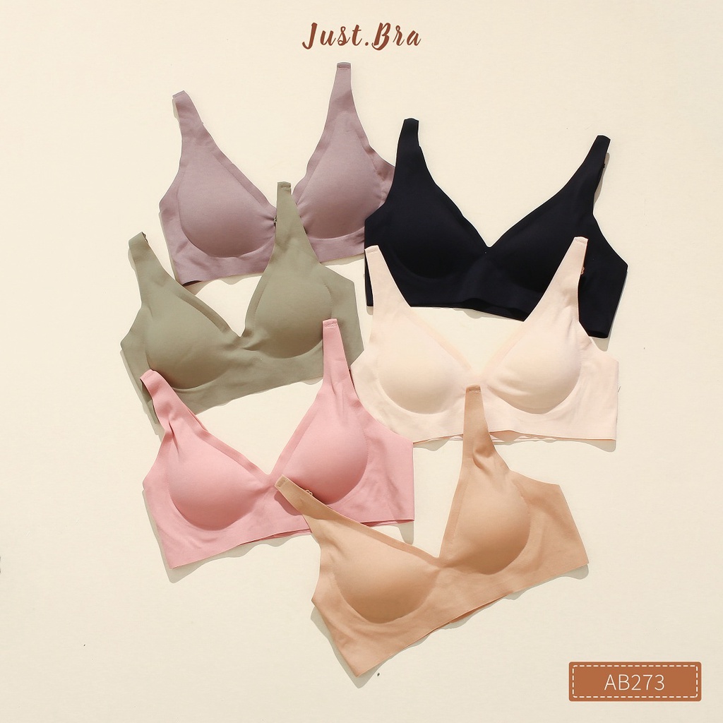 Áo ngực Just Bra thiết kế trơn chất su mịn êm ái, mút mỏng tiện lợi AB273