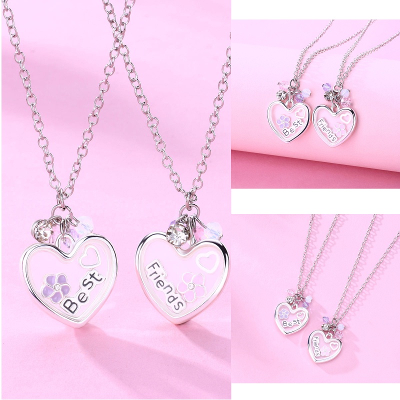 Set 2 Vòng cổ Ghép Hình Trái Tim Cho Chị Em Gái