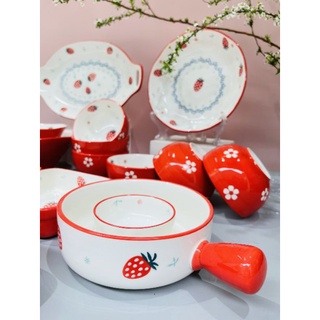 🍓Bộ bát đĩa dâu đỏ tách lẻ món🍓