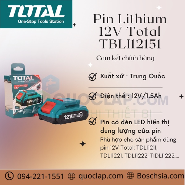 [TBLI12151] Pin Lithium 12V Total TBLI12151