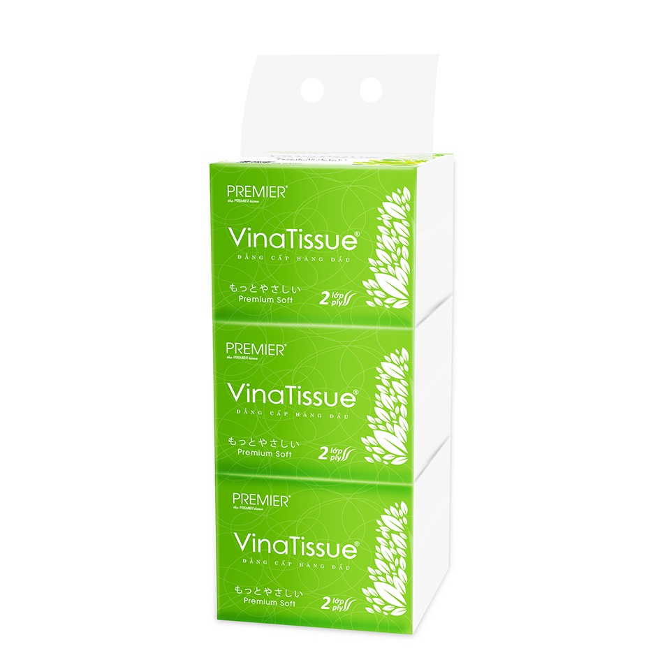 Combo Lốc 3 gói Khăn giấy rút cao cấp Vinatissue