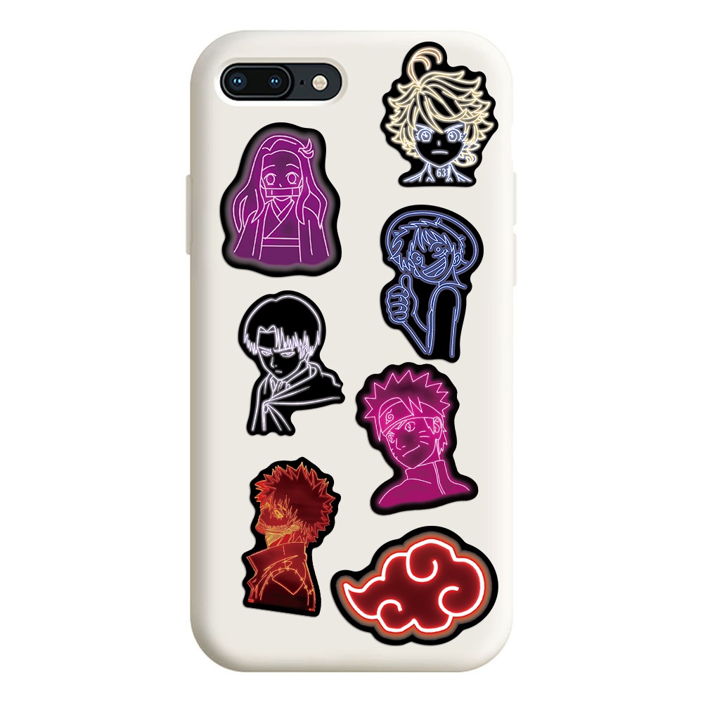 Set 10/30/50 Nhãn Dán Hoạt Hình Màu Neon Trang Trí Đa Năng