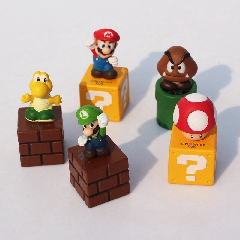 5Pcs/Set ❀ Super Mario Bros Đồ Chơi Mô Hình ❀ Mario Luigi Yoshi 5 Figure Set Gift Doll Toy Figures Toy Collectables