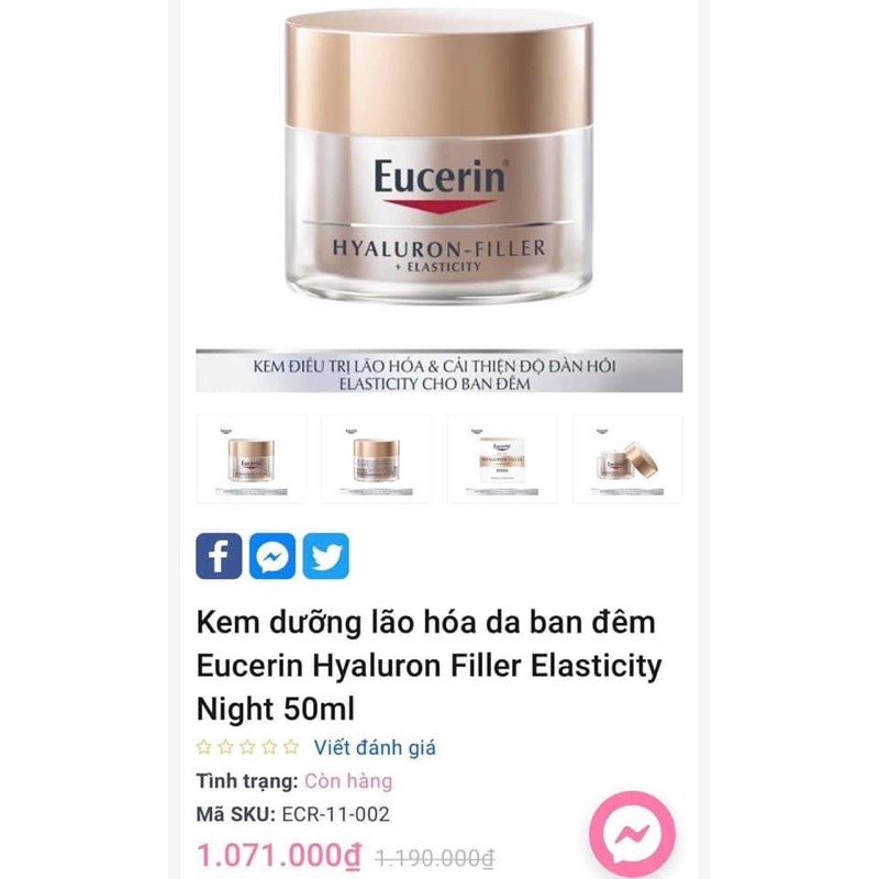 Kem dưỡng Eucerin Hyaluron Elasticity Night