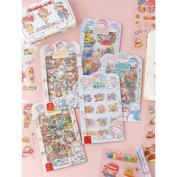 Set Nhiều Sticker Hình Dán Dễ Thương Trang Trí