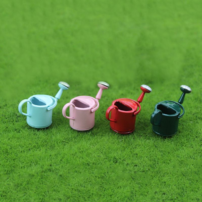 DK Mini Watering Can Pot For 1/6 1/12 Miniature Doll House Accessories Model Simulation Tools Toy Decoration