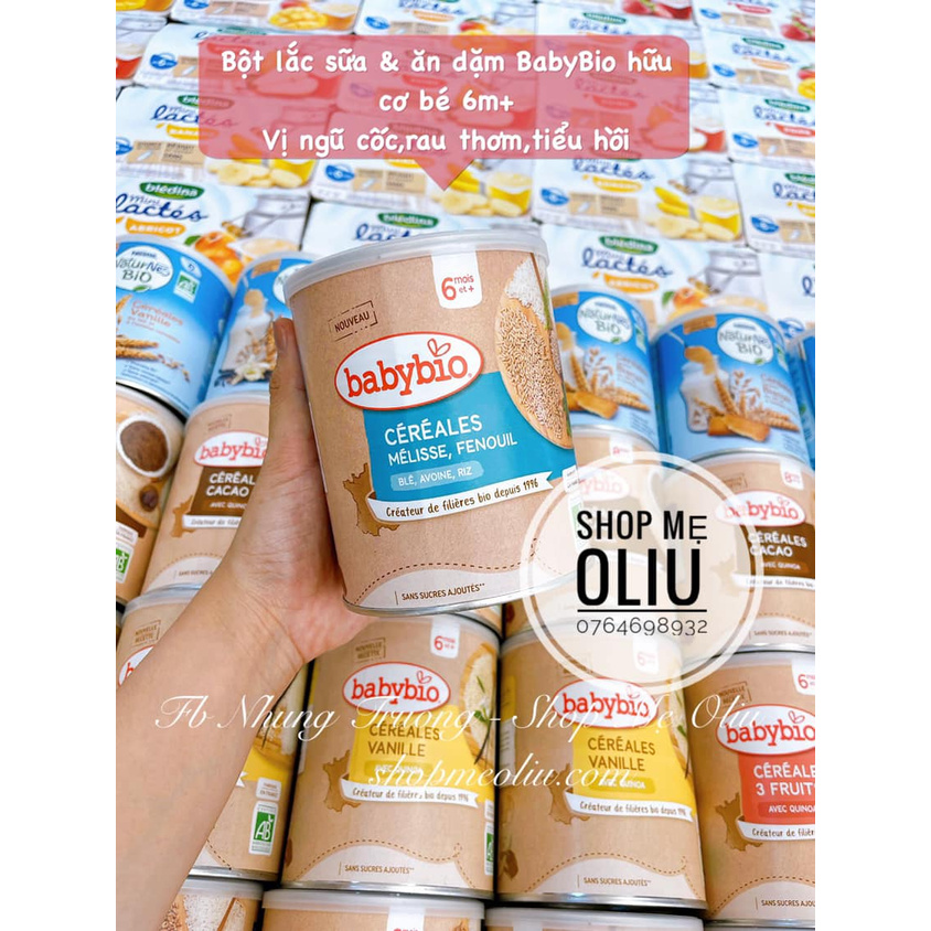 Bột lắc sữa và ăn dặm 2in1 Babybio hữu cơ