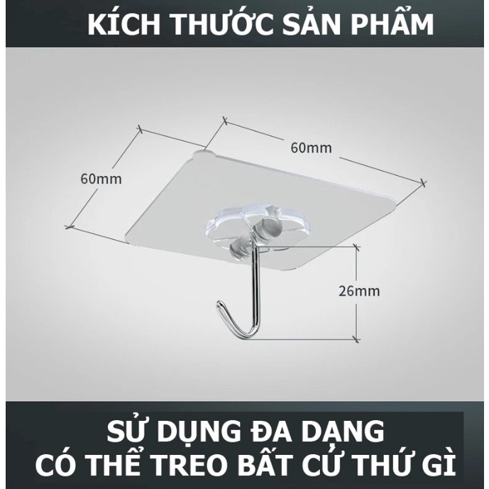 Móc dán tương trong suốt siêu chắc - 1 cái