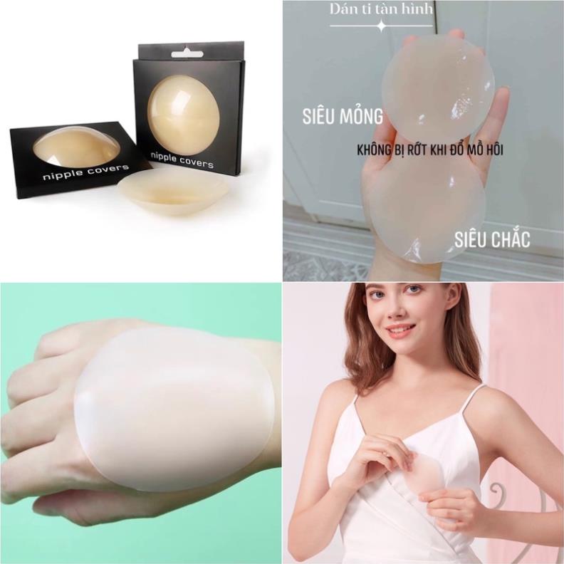 💗 Miếng Dán Ngực Silicon Wannale Nhiệt Tự Thân Không Keo, Dán Ti Siêu Dính Bảo Vệ Nhũ Hoa 380 💗