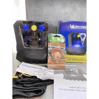 [Tặng kèm nước hoa Carmate] Chính hãng MICHELIN Bơm lốp ô tô, xe hơi mini tự ngắt 12266 - Bộ chuyển 12v-220v