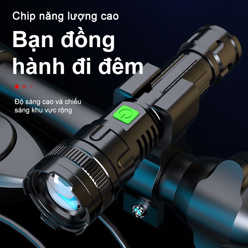 Đèn pin LED 4000 lumens 3 chế độ sáng sạc USB phù hợp cho cắm trại/đi bộ/đi bộ/đi bộ/đạp xe