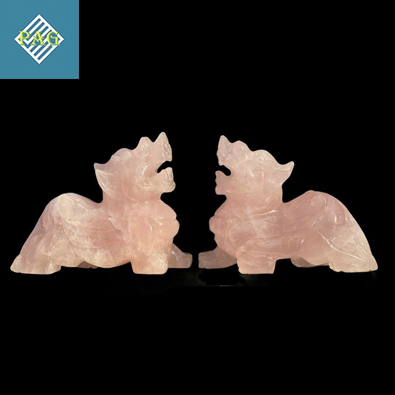 Cặp Tỳ Hưu Tài Lộc Đá TA. Hồng Tự Nhiên - Vật Phẩm Phong Thuỷ Chiêu Tài Hút Lộc