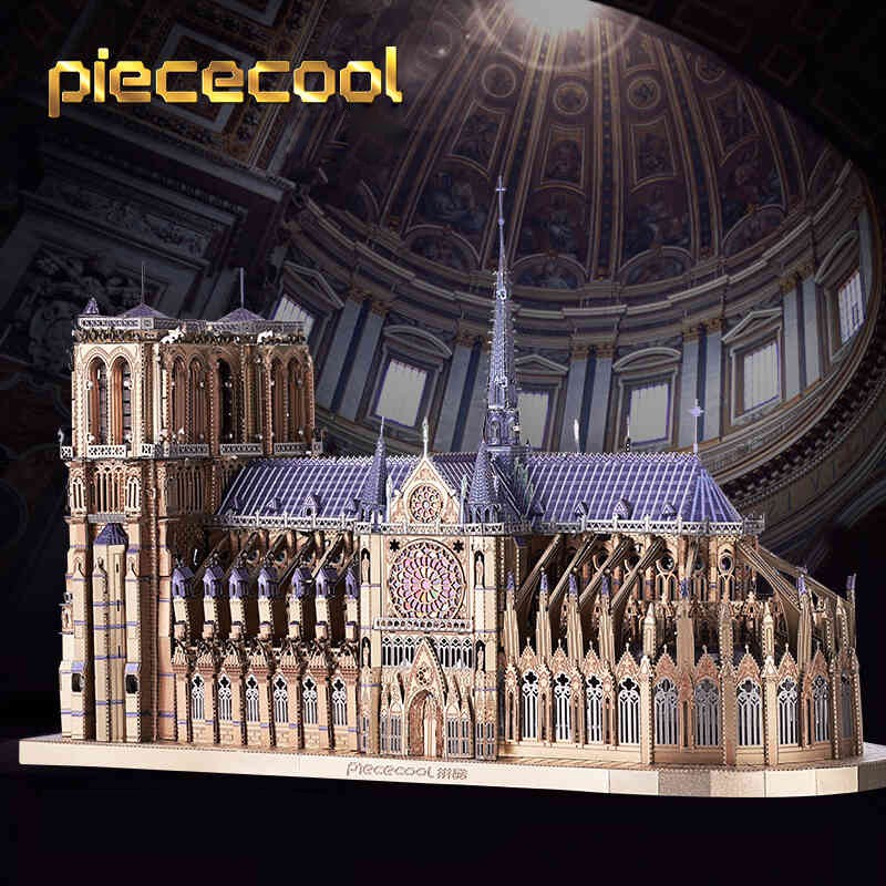 Mô hình lắp ghép kim loại 3d Nhà thờ Đức Bà Paris-cỡ lớn   + tặng kèm 1 mẫu mô hình 60k