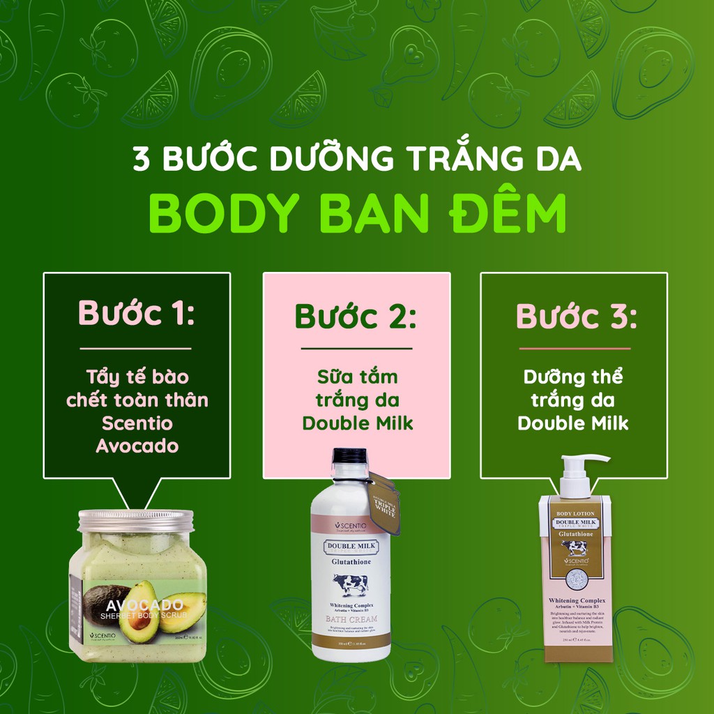 [Body scrub] Tẩy tế bào da chết body Beauty Buffet Scentio Avocado 350ml