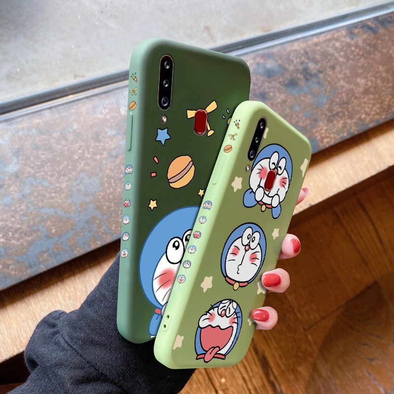 Case For Samsung galaxy A12 4G A12 5G A01 A02S A10S A10E A11 Original Cases Of Reflective Textures Cat Edge Doraemon Machine Full Shockproof Phone Case For Phone Case Protector
