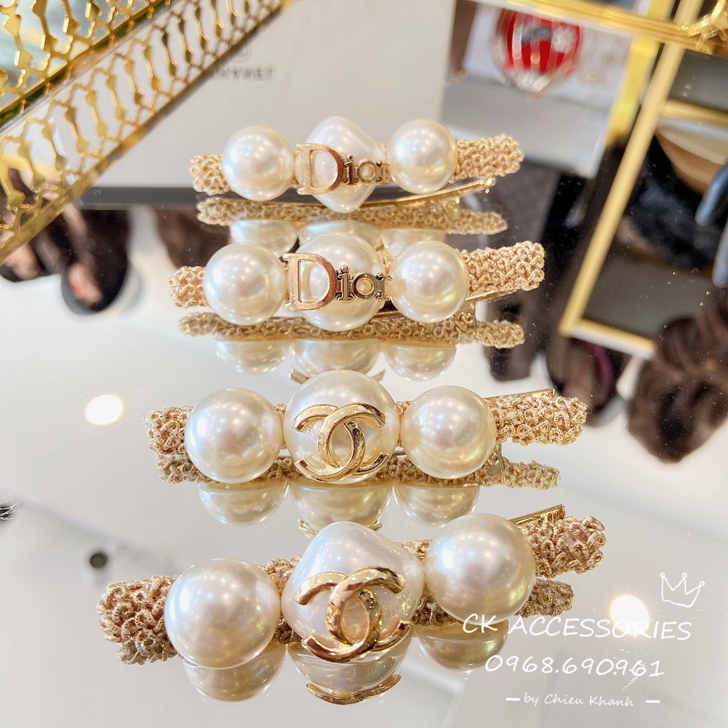 [Rẻ vô địch Kẹp tóc Thương Hiệu Cao cấp Ｃｈａｎｅｌ Ｄｉｏ Hàng loại 1 C K Accessories Sỉ  Ảnh Thật