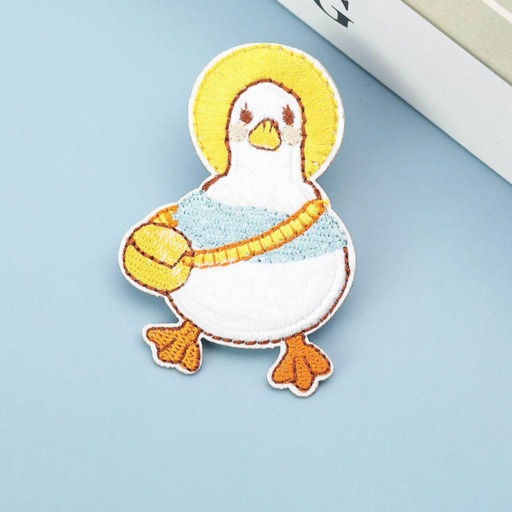 Somedayzl Miếng Vá Vải Thêu Hình Chú Vịt Vàng Nhỏ Dễ Sử Dụng Trang Trí Mũ