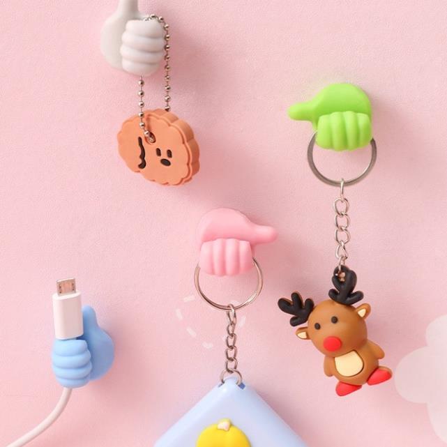 Móc kẹp hình bàn tay dơ ngón cái treo dây cáp/đồ dùng/chìa khóa đa năng