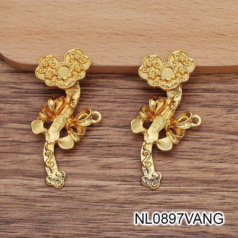 1 phiến đúc họa tiết ngọc như ý 19*49mm nguyên liệu làm trâm làm trang sức cổ trang