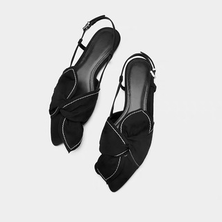 [Sẵn hàng - Đủ size ] Sandal bệt nơ xoắn  ĐEN