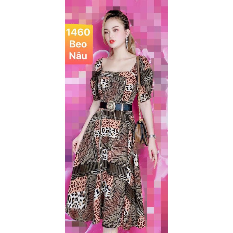 Đầm Xoè Cỗ Vuông tay bòng | BigBuy360 - bigbuy360.vn