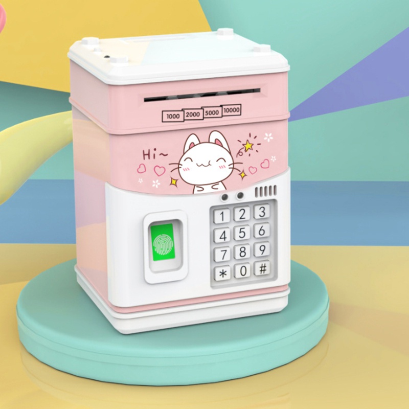 Ống Heo Tiết Kiệm Điện Tử Hình Mèo Hồng Có Mã Số Cho Bé