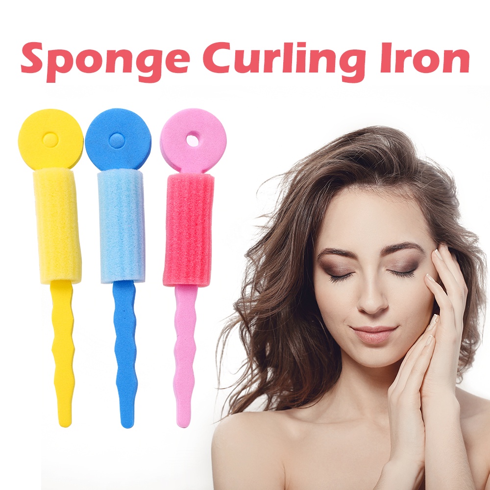Bộ 3 Mút Xốp Mềm Uốn Tóc Xoăn Khi Ngủ Không Làm Tổn Thương Tóc