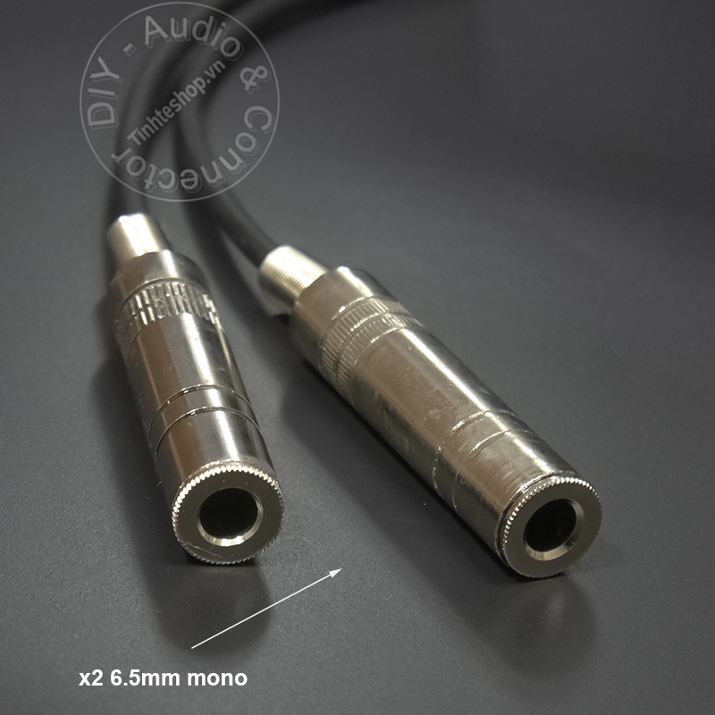 Cáp chia 6ly 1 ra 2 cắm 2 micro DIY 0.2M đến 1M - Dây 6.5mm mono đực ra 2 cái