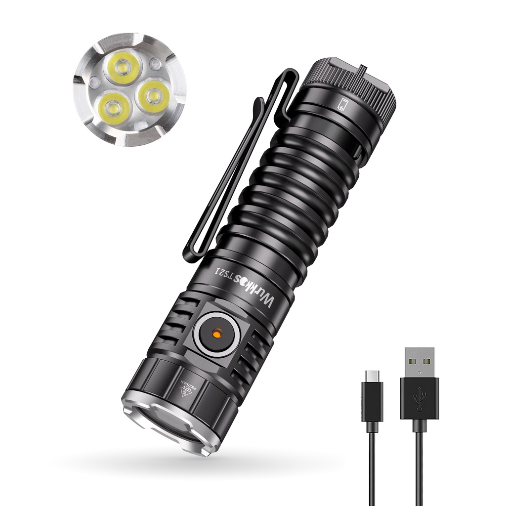Wurkkos Ts21 Đèn pin LED Anduril 2.0 Nichia 219C 90CRI 5000K sạc 21700 tiện dụng
