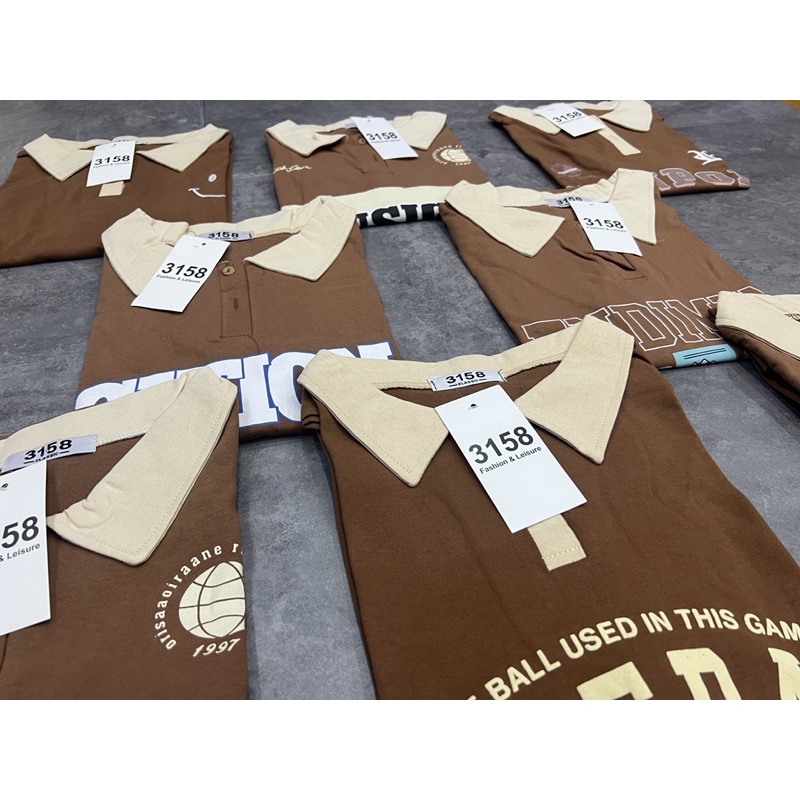 Áo polo 3158  phối cổ thân nâu cổ be ( ảnh thật tự quay chụp)