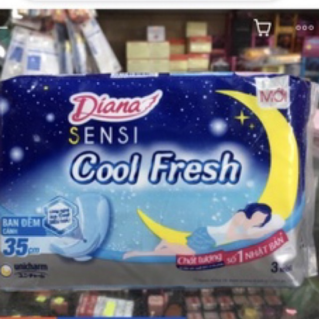 Combo 6 gói Băng vệ sinh Diana Sensi Cool Fresh ban đêm - có cánh
