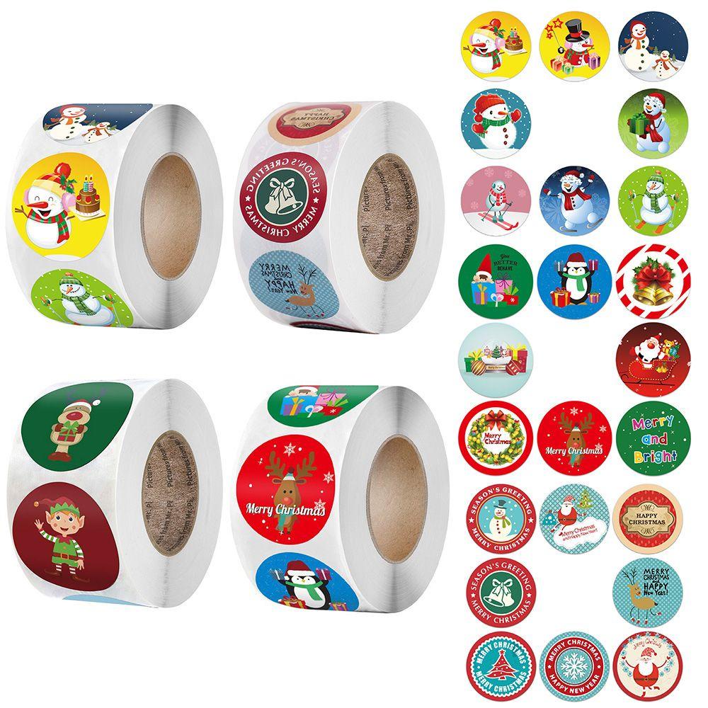 CHOOKEY Set 500 Sticker Dán Trang Trí Hộp Quà Giáng Sinh