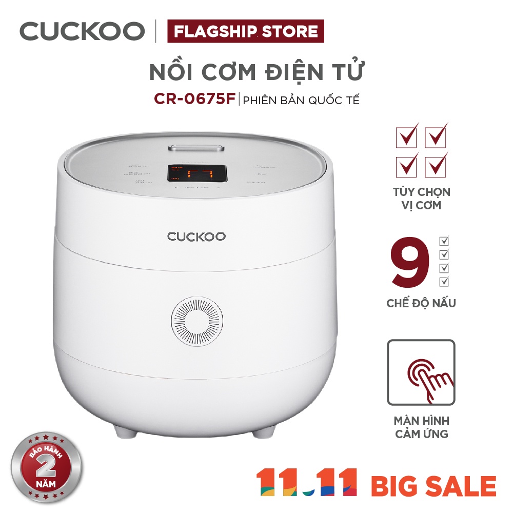 Nồi cơm điện tử CUCKOO CR-0675F phiên bản quốc tế 1,08 lít - Hàng chính hãng