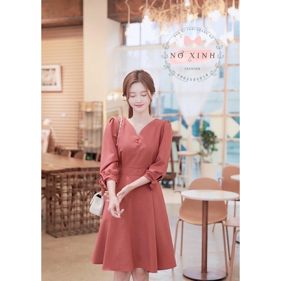Đầm Xoè Công Sở Dự Tiệc Hàn Quốc Có Size M-L-XL-XXL